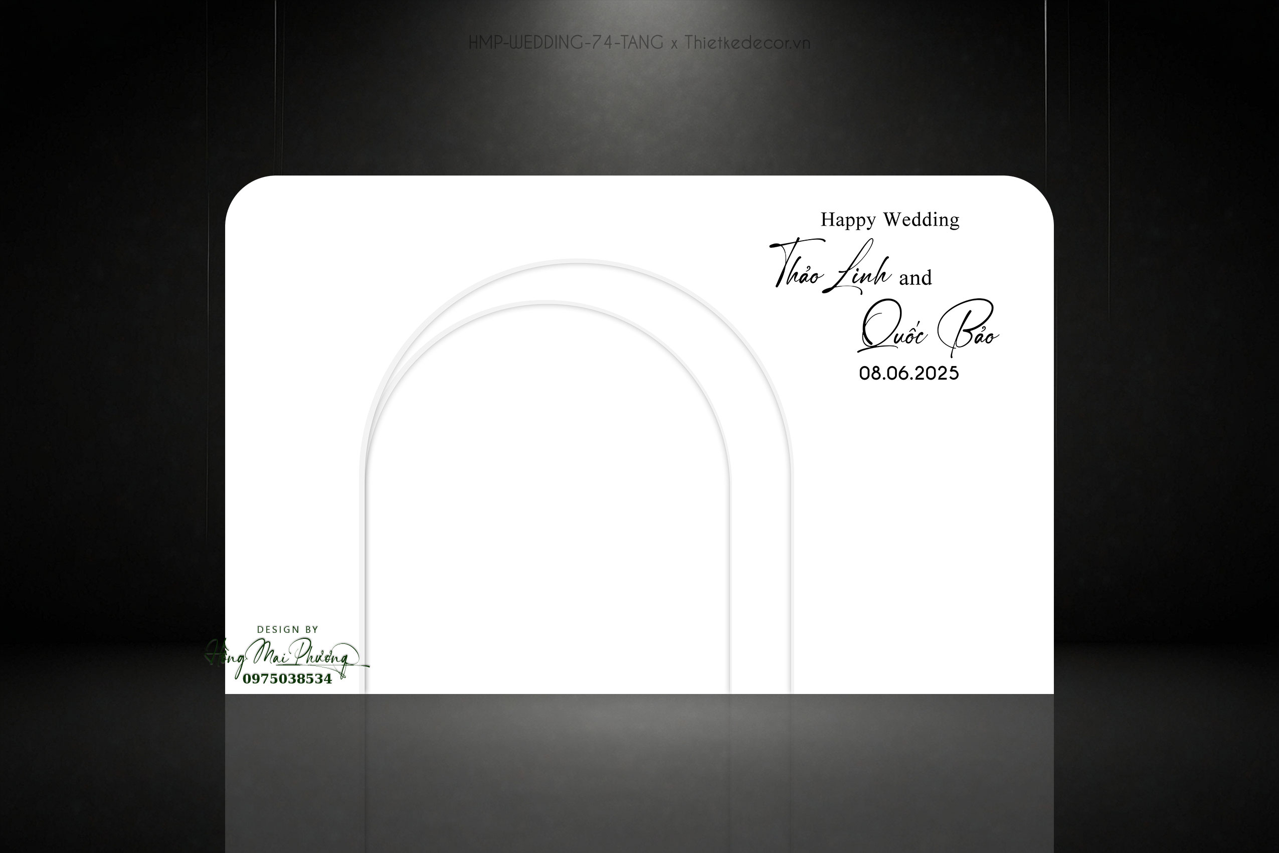 Backdrop check in quốc dân tone trắng